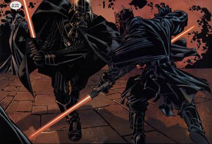 Comics Star Wars Darth Maul Darth Vader HD Wallpaper Background Fine Art Print