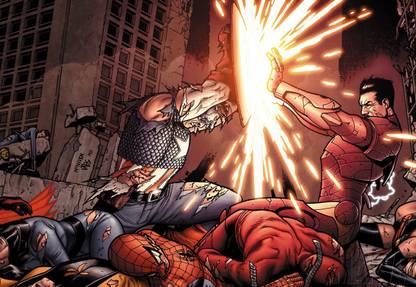 Comics Civil War Captain America Thor Spider-Man HD Wallpaper Background Fine Art Print