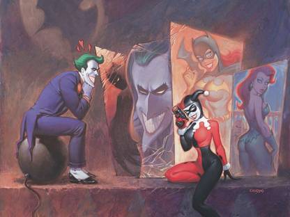 Batman Joker Harley Quinn Batgirl Poison Ivy Frameless Fine Quality Poster Paper Print
