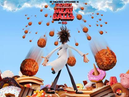 Movie Cloudy With A Chance Of Meatballs Flint Lockwood HD Wall Poster Paper Print