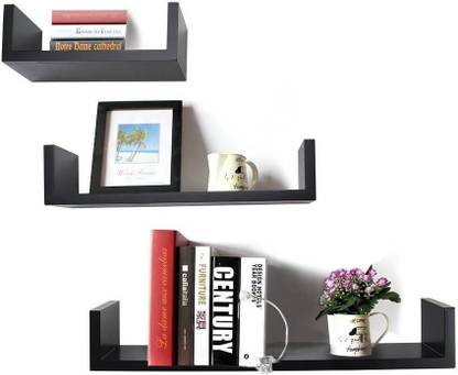 ENCORE DECOR U Shape MDF (Medium Density Fiber) Wall Shelf