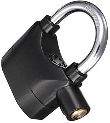 LS Letsshop Siren Alarm Shock Sensor Padlock Safety Lock (Black) Safety Lock