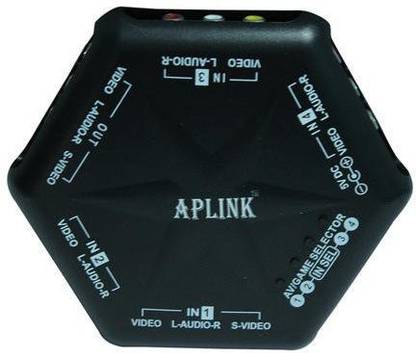 APLINK 5 Way 4 Port in 1 Out RCA S-Video Video Audio Game AV Switch Box Selector Remote Media Streaming Device