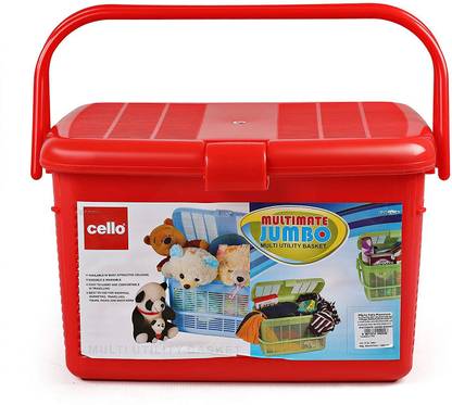 Cello Plastic MultiMate Jumbo Plastic Utility Basket,Red Storage Basket