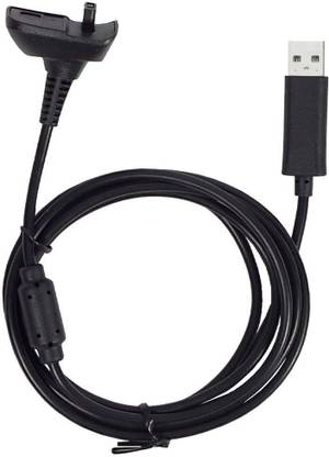 NEW WORLD Power Cord 1 m Play and Charging Connecting Cable for Xbox 360 Wireless Controller (Black)