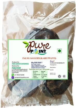 PURE POINT PALM JAGGERY / KARUPPATTI/ GUR -1 KG Block Jaggery