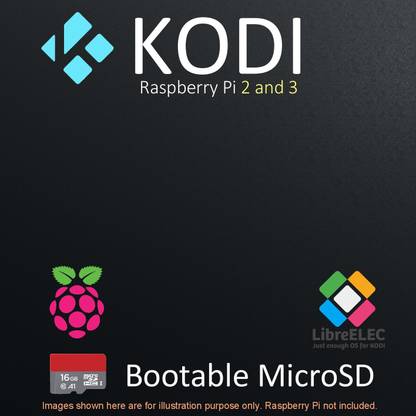 osguru LibreELEC Kodi (Latest Version) 16GB Class-10 Bootable microSD card for Raspberry Pi 2 and 3 (64-Bit)