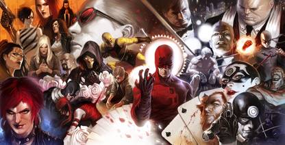 Comics Collage Daredevil Iron Fist Elektra Bullseye Fine Art Paper Print Poster Photographic Paper