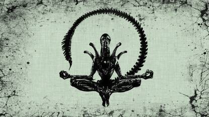 AnanyaDesigns Movie Alien Xenomorph Meditation Wall Poster Paper Print
