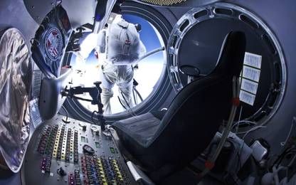 Sports Skydiving Red Bull Free Fall Capsule Seat Felix Baumgartner Spaceship Space Wall Poster Paper Print