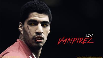 PL Wall Poster 13*19 inches Luis Suarez Soccer Player Luis Vampirez Zombie Vampire Paper Print