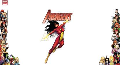 Avengers The Avengers Black Widow Spider-Woman Storm Ms. Marvel Scarlet Witch Elektra She-Hulk Spider-Girl Rogue Phoenix Black Cat Emma Frost Invisible Woman Frameless Fine Quality Poster Fine Art Print