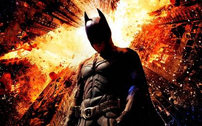 The Dark Knight Batman Knight Christian Bale Yellow Explosion Movie Frameless Fine Quality Poster Paper Print