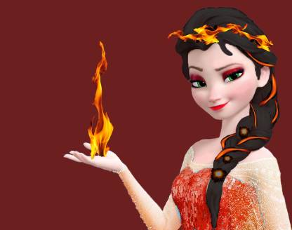 Movie Frozen Elsa Fire HD Wallpaper Background Paper Print
