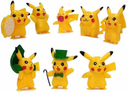 Bestie Toys Pokemon Go Pikachu Mini Toy Action Figure Doll (Set of 8 Piece)