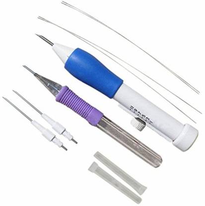 Shrih 3 Size Embroidery Stitching Punch Needle Set Craft Tool for Embroidery Threaders DIY Sewing Machine Sewing Needle
