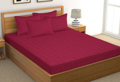 Urban Space Satin King Flat 250 TC Self Design Bedsheet
