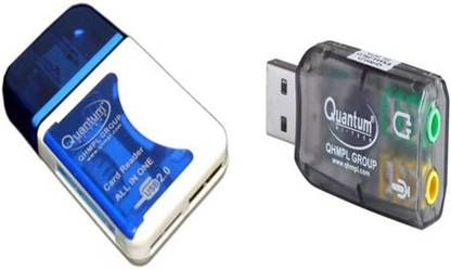 QHMPL Qhm5088 All-in-one Card Reader + Qhm623 3d Virtual 5.1 Usb Audio Controller Sound Card Combo Set Card Reader