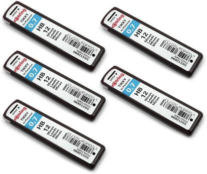 rotring 0.7 HB HI-Polymer Leads Set of 5 Tubes - Each Tube Contains 12 Leads - (Total 60 Leads) Pencil
