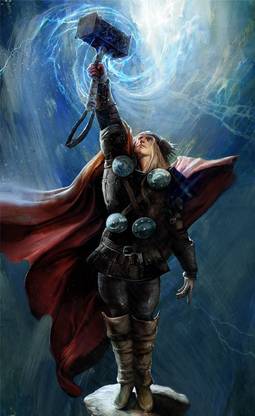 Official Thor God Of Thumder Comics Premium Poster (Premium Fanart, Marvel Studios ,12 x 18 inches , Superhero , Fantasy/Science Fiction) Paper Print