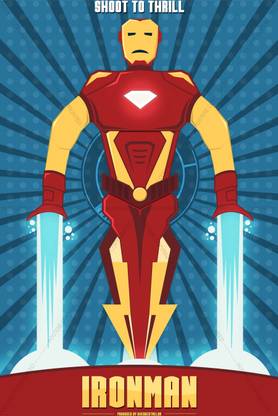Iron Man Shoot To Thrill Minimalistic Premium Poster (Premium Fanart, Marvel Studios ,12 x 18 inches , Superhero , Fantasy/Science Fiction) Paper Print