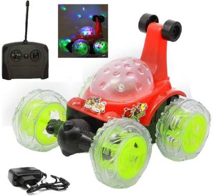 Zyamalox 360 degrees Rotating Front Axle Spinning Wheels Stunt Car with Colourful 3D Lights & Music
