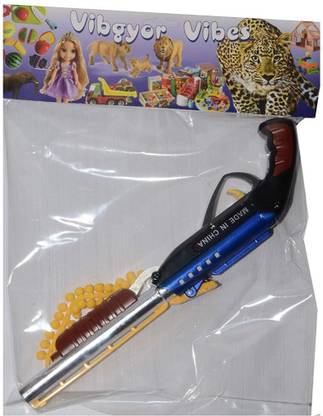 Vibgyor Vibes Double Barrel Rubber Bullet Shot Gun with Long Range of Fire (Pack of 1) (Multi Color) Guns & Darts