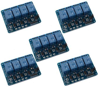 REES52 5PCS 4-Channel DC 5V Safety Relay Shield Module Board with Optocoupler for Arduino DSP AVR PIC ARM TTL Logic Educational Electronic Hobby Kit