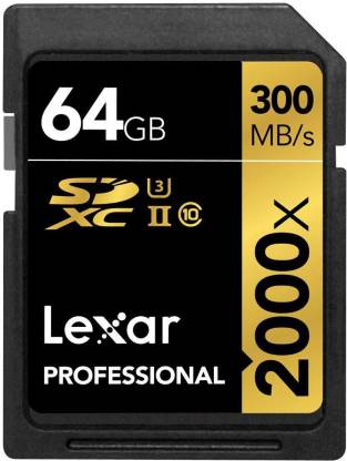 Lexar 2000X 64 GB SDHC Class 10 300 MB/s  Memory Card