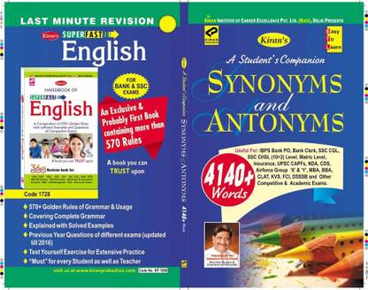 A Student's Companion Synonyms And Antonyms