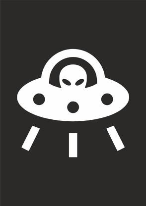 Intellprint India 10.16 cm Alien U.F.O. funky cool Vinyl car,laptop,wall Decal sticker Non-Reusable Sticker