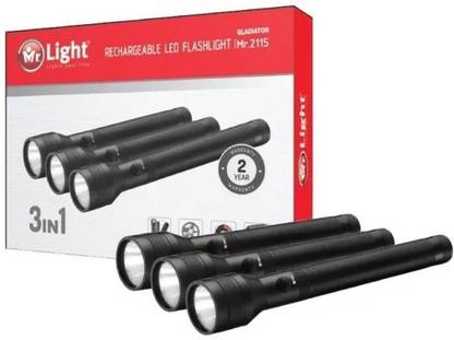 Mr Lights Mr 2115 3in1 Gladiator Rechargeable LED Flashlight Torch