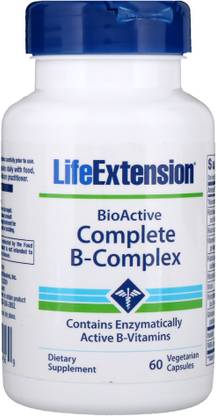 Life Extension BioActive Complete B-Complex -- 60 Vegetarian Capsules
