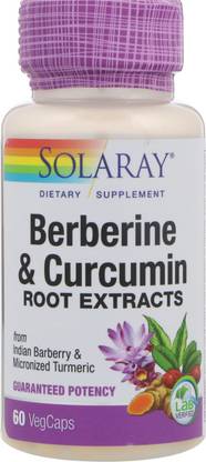 Solaray Berberine & Curcumin Root Extract 600 mg VCapsules, 60 Count