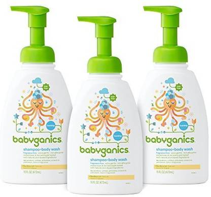 Babyganics Baby Shampoo and Body Wash, Fragrance Free, 3 Pack