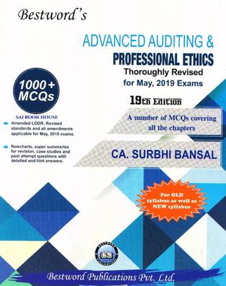 Advanced Auditing & Professional Ethics For CA Final By Surbhi Bansal May 2019 Exams