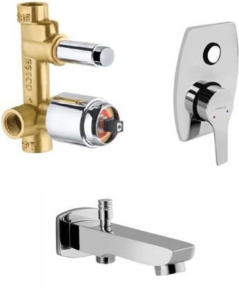 Essco Jaquar Group - Aspire Complete Diverter Set with Plate, Single Liver, Spout with Button for Hand Shower and Body (APR-101055K + ALE-055 + SPE-101463) Diverter Faucet