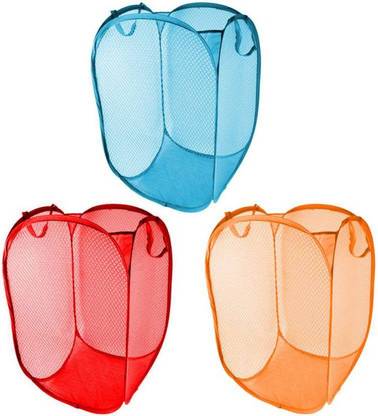 Peshkar Multicolor Laundry Basket Net (Pack of 3) Laundry Trolley
