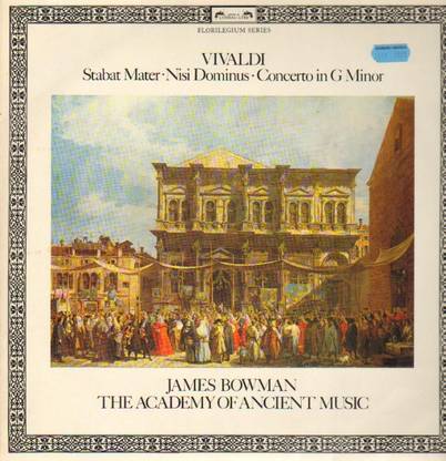 VIVALDI, JAMES BOWMAN, THE ACADEMY OF ANCIENT MUSIC stabat mater / nisi dominus / concerto in g minor, 2 page booklet, DSLO 506 audio cd