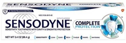 SENSODYNE Complete Protection Toothpaste for Sensitive Teeth, 3.4 Ounce Tube Toothpaste