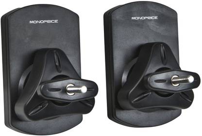 MONOPRICE Low Profile 22 lb. Capacity Speaker Wall Mount Brackets (Pair), Black Ceiling TV Mount