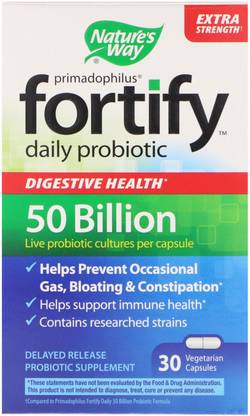 Nature's Way Primadophilus Fortify Daily Probiotic Extra Strength 30 Veggie Casules