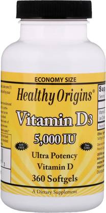 Healthy Origins Vitamin D3 5000 IU 360 Softgels