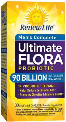 Renew Life Men Complete Ultimate Flora Probiotic 90 Billion Live Cultures 30 Capsules