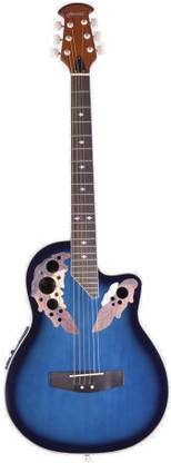 Hertz HZR-3801 Blue 4 Band EQ Semi-acoustic Guitar Rosewood Rosewood