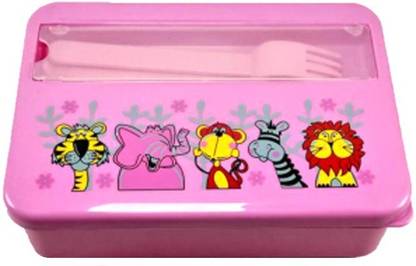 Tesco HIGH QUALITY PLASTIC LUNCH BOX WITH SPOON & FORK 1 Containers Lunch Box