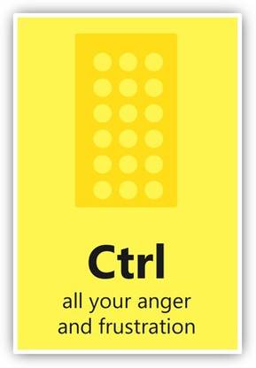 MOTIVATIONAL QUOTES-"Control all your anger and frustration" Paper Print