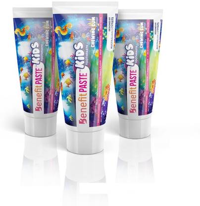 BenefitPaste Kids Toothpaste - Chewing Gum Flavour - 70 gms (Pack of 3) Toothpaste