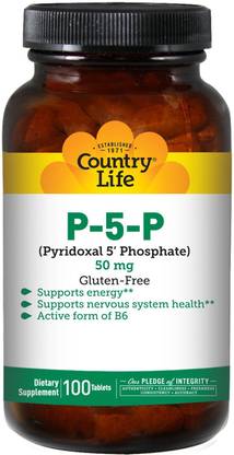 Country Life P-5-P (Pyridoxal 5 Phosphate) 50 mg 100 Tablets