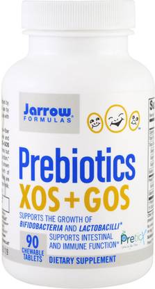 Jarrow Formulas Prebiotics XOS+GOS 90 Chewable Tablets